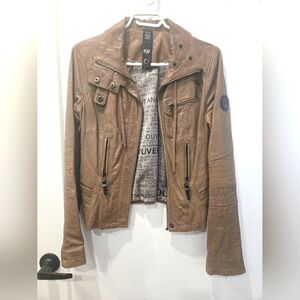 Moto style leather jacket
